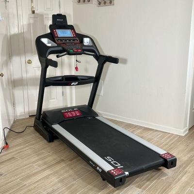 SOLE F80 TREADMILL | Sole Fitness F80 treadmill with 9” display, fan, Bluetooth compatibility, tablet holder and more! - h. 65 x w. 36 x...