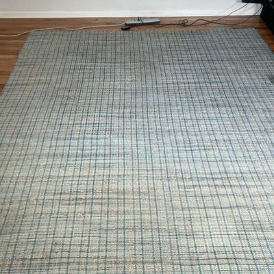 STRIPED NAVY RUG | Brookside collection hand-loomed striped rug - w. 8 x l. 10 ft

