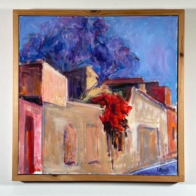L READ OIL PAINTING | Untitled. Oil on canvas. 20 x 20 in. Canvas. Signed lower right - w. 22 x l. 22 in (frame)

