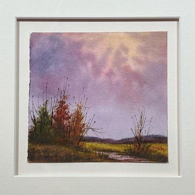 BILL ELY WATERCOLOR | Untitled. Watercolor on paper. 6 x 6.25 in. sight. Signed lower right - w. 11.5 x l. 11.5 in

