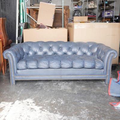 Chesterfield Style 3-Seater Leather Sofa