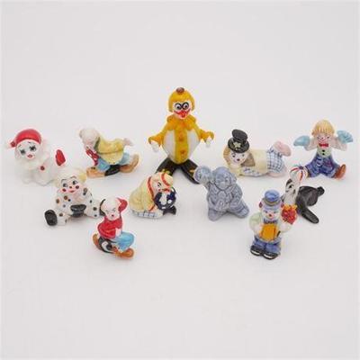 Lot Of 11 Vintage Assorted Miniature Clown Figurines ft. Bug House & Murano