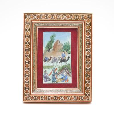 Sale Photo Thumbnail #49: Indo-Persian Khatam Inlay Micro Mosaic Frame w/Painting