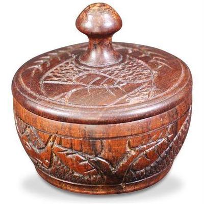 African Hand-Carved Wooden Bowl