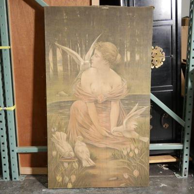 Art Print Mannerist Painting Of Woman With Doves