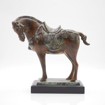 Tang Horse Cast Brass Sculpture
