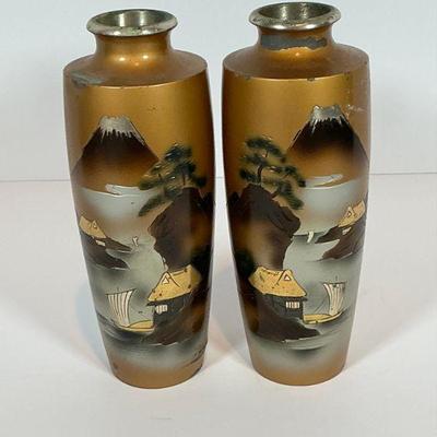 Japanese enamel vases