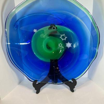 Lg Art Glass Platter by Susan Glass (NW)