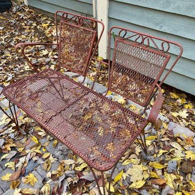 Lot 087-PAT: Wrought-Iron Bench

Features: 
•	Reddish-brown wrought-iron bench with dual seatbacks
•	Color and style match those in Lot...