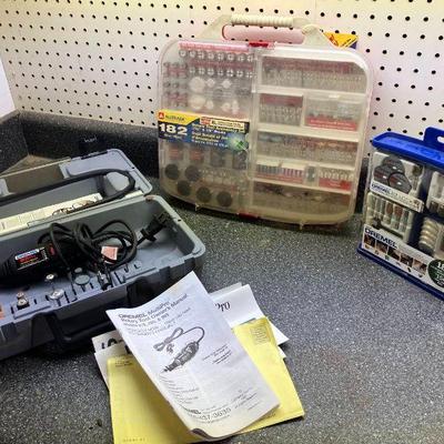 Lot 012-GAR: Dremel MultiPro and Accessories

Includes: 
•	Dremel MultiPro in hard-shell poly case with several accessories
•	Alltrade...