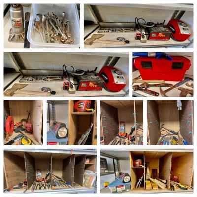 Lot 015-GAR: Garage Mystery Lot

Includes: Odds, ends, a bevy of hand tools (including a vintage crosscut saw and hatchet), a couple of...