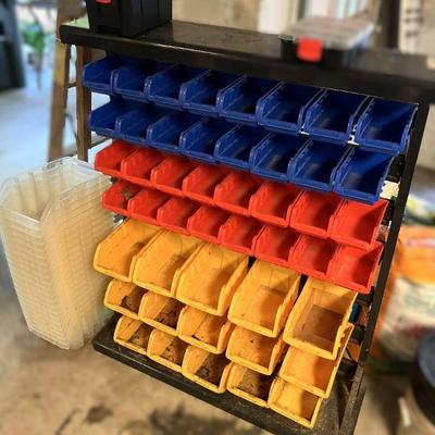 Lot 070-GAR: Garage/Workshop Storage Bins

Features: 
•	Storehouse Single-sided Bin Rack (Good pre-owned condition)
o	Poly bins on...