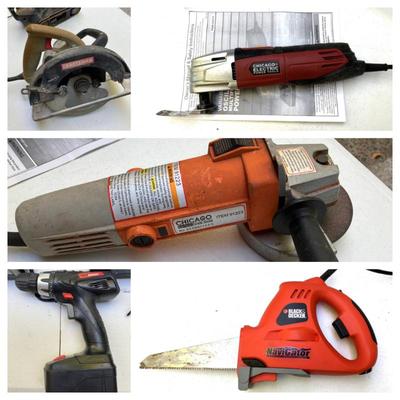 Lot 056-GAR: Power Tool Assortment #2

Includes: 
•	Black & Decker Navigator Jigsaw/Handsaw, Model SC500, Very Good working...