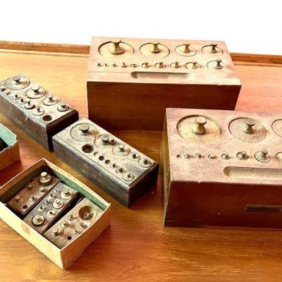 Lot 041-GAR: Vintage Calibration Weights

Includes: 
•	Sets of antique graduated calibration weights. Most are housed in wooden blocks....