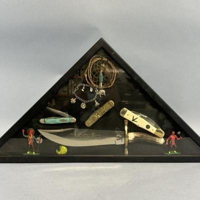 Lot 115 | Native American Flag Box Wall Decor
