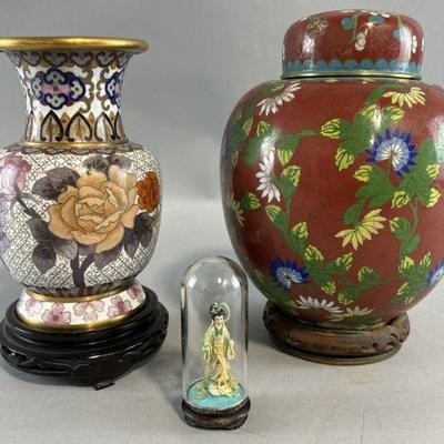 Lot 306 | Two Japanese Enamel Cloisonné Containers & More
