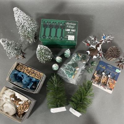 Lot 327 | Dept. 56 Village, Trees, Streetlights and More
