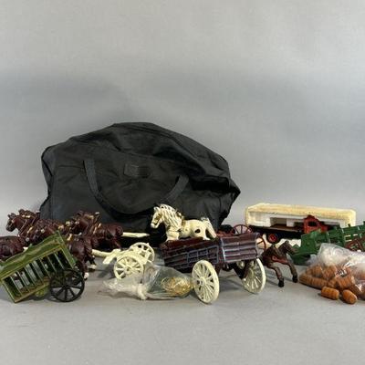 Lot 221 | Various Vtg Cast Iron Pieces, Totes Bag & More
