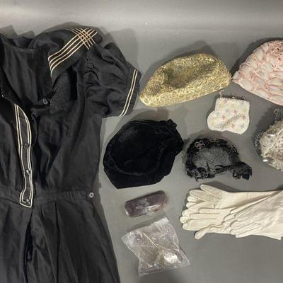Lot 405 | Vintage Swim Suit, Hats, Leather Gloves
