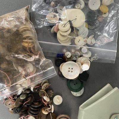 Lot 412 | Vintage Sewing Kit, Buttons and More
