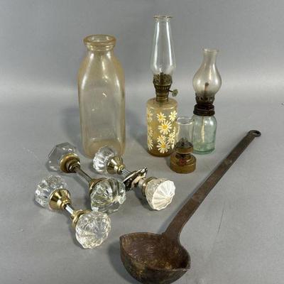 Lot 54 | Vintage Laddle, Oil Lamps, Doorknobs, & More
