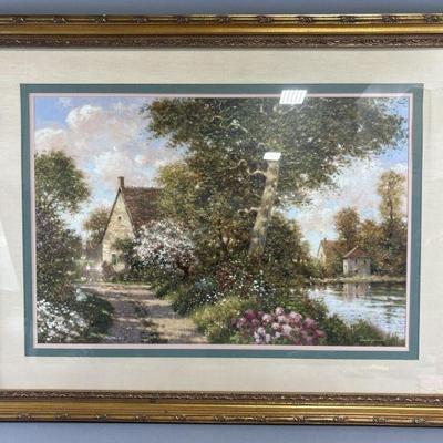 Lot 253 | Large Framed Matted Countryside Print
