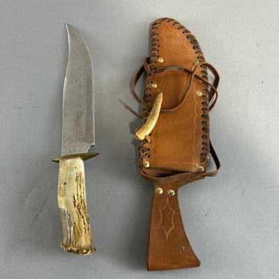 Lot 152 | Large Stag Handle Bowie Knife
