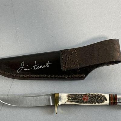Lot 175 | Signed Jim Frost Knife Sleeve & Knife
