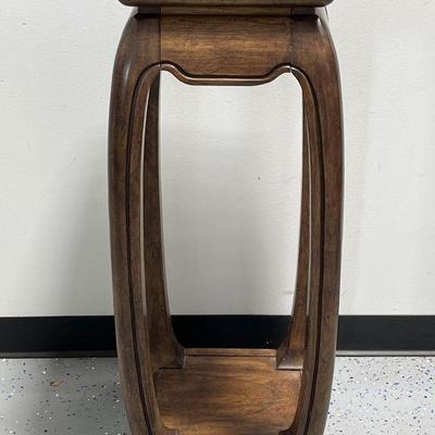 Lot 19 | Tall Wood Table With Bronze Top
