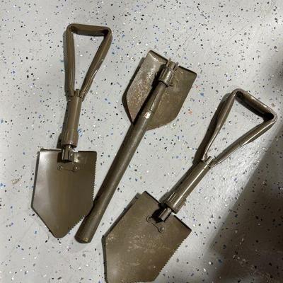 Lot 263 | Three Military Collapsible Shovels
