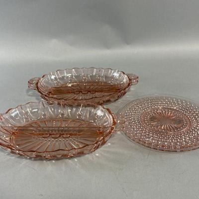Lot 324 | Pink Depression Glass: Oyster Pearl Pattern & More
