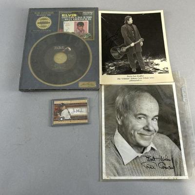 Lot 181 | Signed Prints, Baseball Card, & Elvis Record
