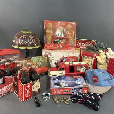 Lot 63 | XL Vintage Coca Cola Lot Boxed Items & More
