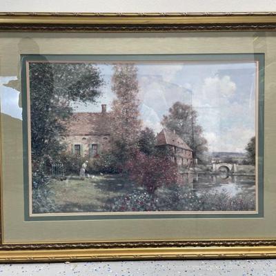 Lot 318 | Framed Matted Countryside Print, artist D. Garcia
