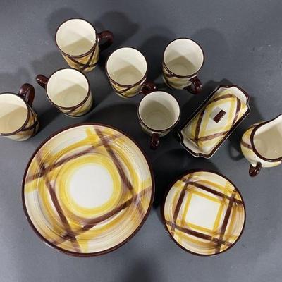 Lot 379 | MCM Organdie Hand Painted Plaid Vernonware
