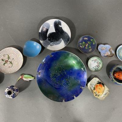 Lot 362 | Vintage Copper Enamel Plates, Ramekins and More
