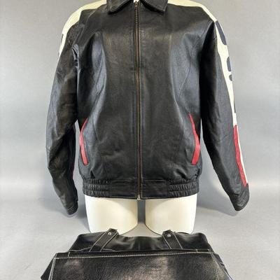 Lot 240 | Vtg USA Leather Jacket & Liz Clairborne Hand Bag
