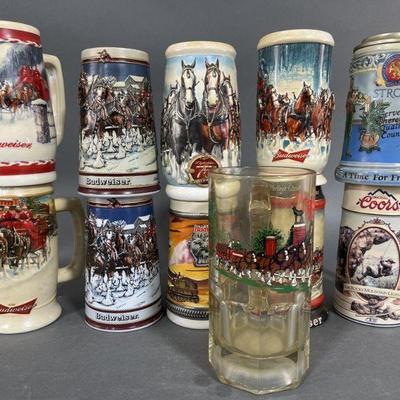Lot 9 | Budweiser & Coors Mugs & Stroh’s Stein
