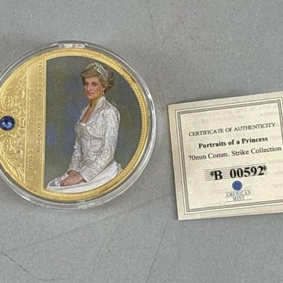 Lot 398 | Commemorative Princess Diana Coin with COA
