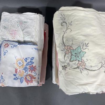 Lot 351 | Vintage Handmade Table Cloths and More

