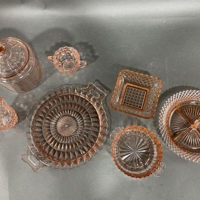 Lot 325 | Pink Depression Glass, Various Patterns

