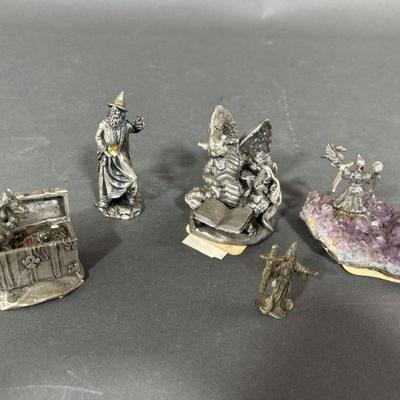 Lot 85 | Pewter Dragons & Wizards
