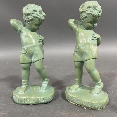 Lot 424 | Bronze Bookends Early Riser
