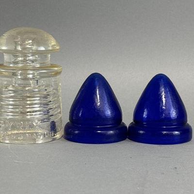 Lot 268 | Antique Pyrex & Cobalt Blue Glass Insulators
