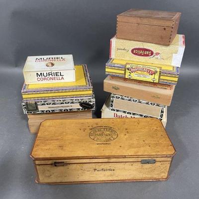 Lot 382 | Vintage Variety Wood Cigar Boxes and More

