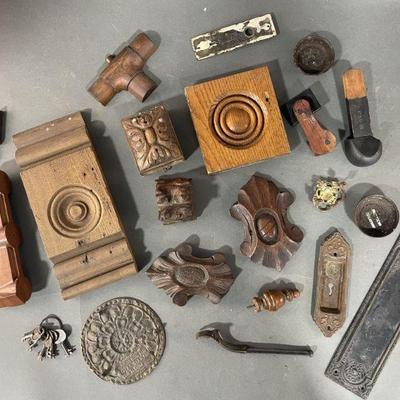 Lot 375 | Antique Architectural Accents, Wood and Metal
