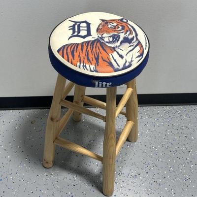 Lot 64 | Vintage Detroit Tiger Miller Lite Bar Stool
