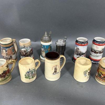 Lot 123 | Vintage Beer Steins Budweiser & More
