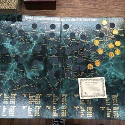 CIP078 - Special Edition Commemorative Quarters of the Fifty United States Collectors Map Morgan 