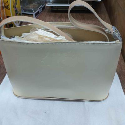 CIP011 Paris Design brand purse handbag, glossy finish, white, designer inspired